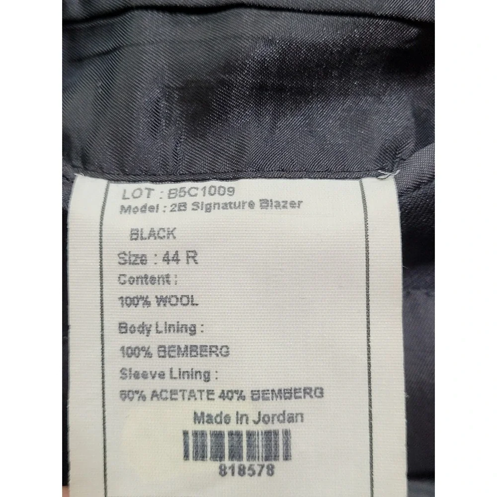 Jos. A. Bank Wool Blazer Mens 44R Signature Black Gold Crest Button Professional
